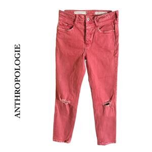 Anthropologie Pilcro Letterpress High Rise Slim Ankle Jean Coral Women's Size 27